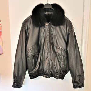 Mens Insulated Black Leather Jacket